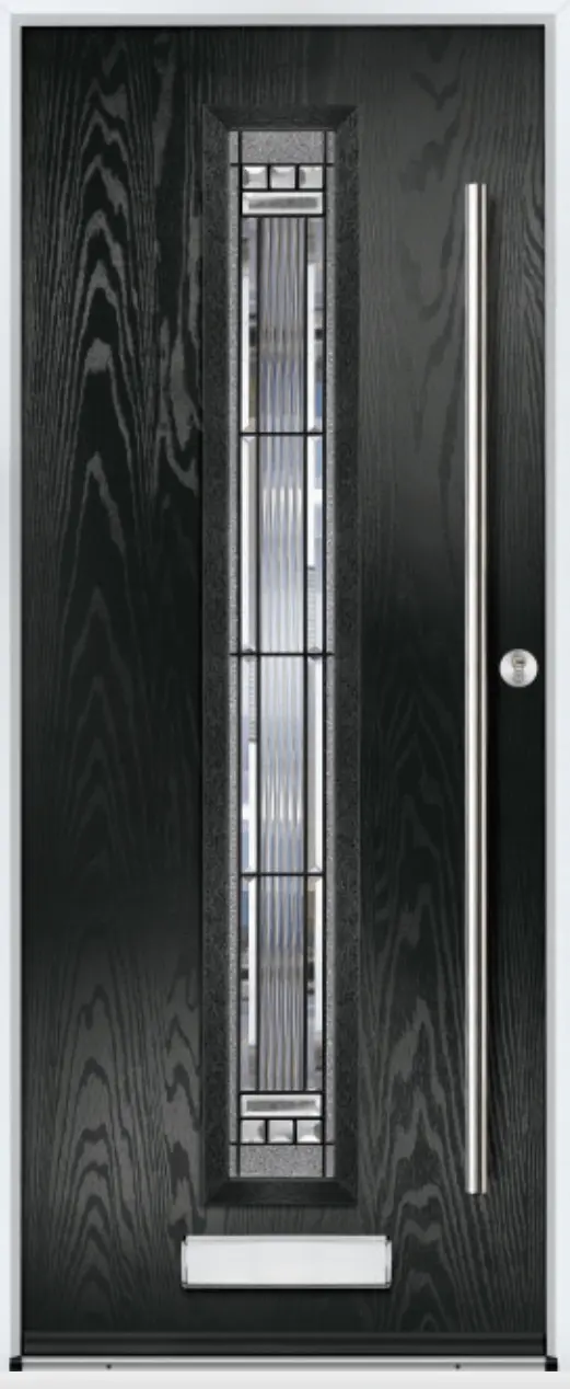 Black composite door with single window